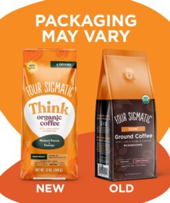 Four Sigmatic Mushroom Ground Coffee, Lion's Mane, 12 Ounce Think w/ Lion's Mane & Chaga 12 Ounce (Pack of 1) 22 715O20yDuvL 1