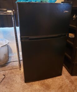 Midea WHD-113FB1 Double Door Mini Fridge with Freezer for Bedroom Office or Dorm with Adjustable Remove Glass Shelves Compact Refrigerator, 3.1 cu ft, Black 67 715O2wxXNhL