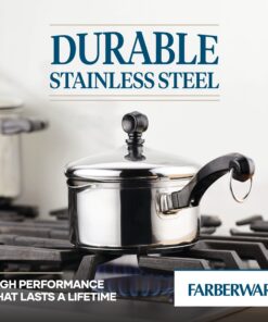 Farberware Classic Stainless Steel 1-Quart Covered Straining Saucepan, Silver Saucepan w/ Straining Lid (1 Quart) 18 715Pk8BJbfL