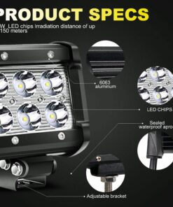 TURBO SII 20 in LED Light Bar W/2pcs Spot Pods Cubes Switch Harness for Tractor Boat Utv Golf Cart Ford Polaris RZR Ranger Honda ATV Gmc Yukon Pickup Tacoma Am Commander 4Wheeler Yamaha Suburban 27 715QSoweRfL