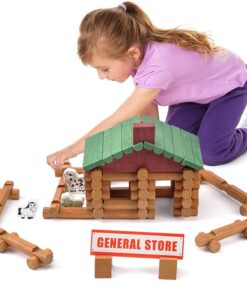 Alternative view of Wondertoys 170 Pieces Wood Logs Set Ages 3+, Classic Building Log Toys for Boy, Creative Construction Engineering Educational Gifts 170 PCS Farm