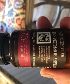 Amazon Elements Vitamin B12 Methylcobalamin 5000 mcg - Normal Energy Production and Metabolism, Immune System Support - 2 Month Supply, Berry Flavored Lozenges, 65 Count 33 715QeplkUTL