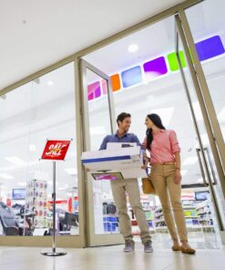 HUAZI Adjustable Floor Sign Holder Stand 8.5x11 inches Pedestal Sign Stand,Heavy Round Base,Both Vertical & Horizontal View Displayed,Snap-Open Frame with Safety Corner,Silver 8.5 x 11 inches,Silver 14 715TAZ3GHyL