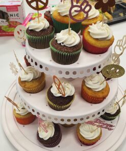 Sweet Creations 3 Tier, Collapsible Cupcake and Cakepop Display Carrier with Handel, White 48 715TWLm3wEL