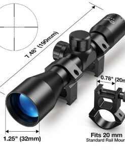 CVLIFE 4x32 Compact Rifle Scope Crosshair Optics Hunting Scope 20mm Picatinny 22 715TqVOUG8L
