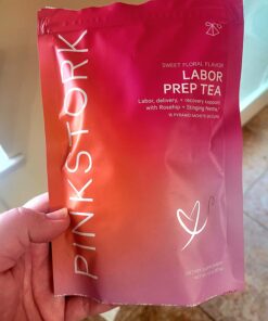 Pink Stork Labor Prep Tea, Organic Red Raspberry Leaf Tea with Chamomile and Rosehip, Caffeine-Free, Pregnancy Must Haves, Labor and Delivery Essentials, Third Trimester Pregnancy Tea - 15 Sachets Sweet Floral 31 715W3ntueaL