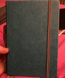 Lemome Thick Classic Notebook with Pen Loop A5 College Ruled Hardcover Writing Notebook with Pocket + Page Dividers Gifts, Banded, Large, 180 Pages, 8.4 x 5.7 in green 71 715WP sqAmL