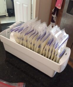 The First Years Breastflow Breast Milk Freezer Storage Organizer — Freezer and Refrigerator Shelf Organizer for Breast Milk Storage Bags — Holds 10 Breast Milk Bags — Breastfeeding Essentials 50 715X4EwgWL