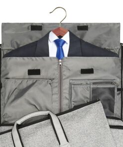 Convertible Garment Bag with Shoulder Strap, Modoker Carry on Garment Duffel Bag for Men Women - 2 in 1 Hanging Suitcase Suit Travel Bags (Grey) Ash Grey 38 715Y Aycv9L