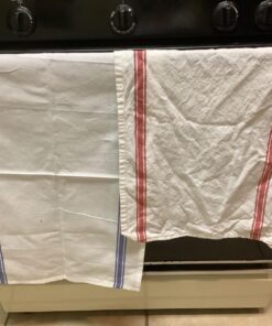 Aunti Em's Kitchen Dish Towels Set (13 Pack) for Kitchen Decor Super Absorbent 100% Natural Cotton Zero-Lint - 25.5 x 15.5 Inch (13-Pack Red, Green & Blue Stripes) 13-pack Red, Green & Blue Stripes 41 715Y1Bm6kWL 3