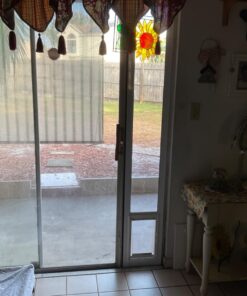 Ideal Pet Products Aluminum Pet Patio Door, Adjustable Height 77-5/8" to 80-3/8", 7" x 11-1/4" Flap Size, White 14 715YzR21HCL