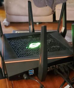 ASUS ROG Rapture WiFi 6 Wireless Gaming Router (GT-AX11000) - Tri-Band 10 Gigabit, 1.8GHz Quad-Core CPU, WTFast, 2.5G Port, AiMesh Compatible, Included Lifetime Internet Security, AURA RGB AX11000 | WiFi 6 | 2.5G Port 54 715a4E20kqL