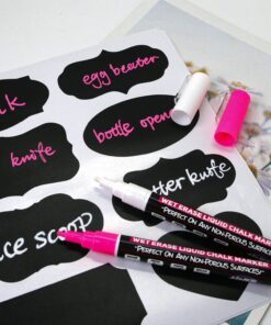 MMFB Arts & Crafts Chalk Markers - Liquid Chalk Paint Pens for Businesses, Restaurants, School, Blackboard, Window, Erasable, Non-Toxic, Water-Based, Reversible Tips Markers (2 pack Bright 3mm) 2 Bright 3mm 21 715c0z3QKbL