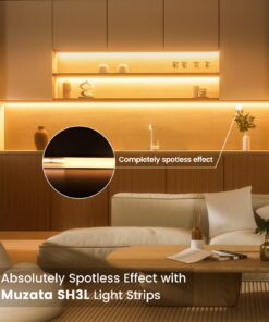 Muzata 6-Pack 3.3ft/1Meter U Shape LED Aluminum Channel System with Cover, End Caps and Mounting Clips Aluminum Profile for Under Cabinet LED Strip Light Installations U1SW WW LU1 40 715crI VTPL