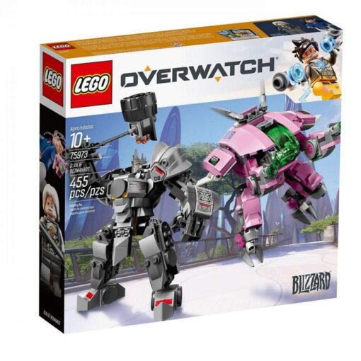 LEGO Overwatch D.Va and Reinhardt 75973 Mech Building Kit with Popular Overwatch Character Minifigures and Buildable Rocket Hammer (455 Pieces)