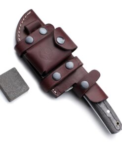 WolfKlinge DCX17-35 Handmade Damascus Steel Hunter, Barbarian Tracker, Sheep Horn Handle, with Cowhide Leather Sheath 15 715eOcQVNgL