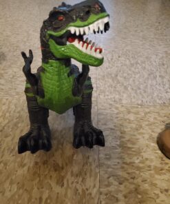 TEMI 8 Channels 2.4G Remote Control Dinosaur Toys for Kids 3 4 5 6 7 Years, Electric Stunt RC Walking T- Rex Toy with Lights and Sounds Powered by Rechargeable Battery, Gift for Boys 1 pack with remote 41 715erIsOjaL