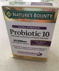 Probiotics by Nature's Bounty, Ultra Strength Probiotic 10, Immune Health & Digestive Balance, 60 Capsules 17 715ev7rEOlL 1