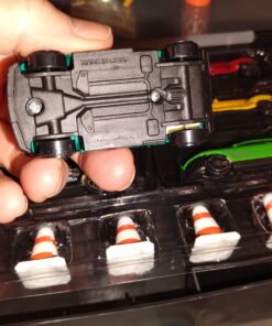 Amazon Basics Toy Car Carrier Truck With Storage For Kids Ages 3 and Up, 6-Pieces Diecast Vehicles & 16 Accessories, Multicolor, Medium 87 715fNkRaaWL