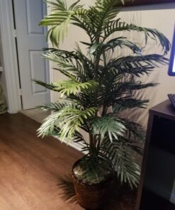 Nearly Natural 5263-0308 56in. Areca Palm Silk Tree with Basket, Green,30" x 32" x 56" 48 715gDpLXjL