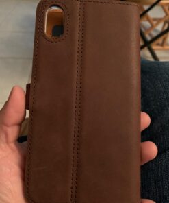 Snakehive iPhone XR Vintage Wallet || Genuine Leather Wallet Phone Case || Real Leather with Viewing Stand & 3 Card Holder || Flip Folio Cover with Card Slot (Brown) Apple iPhone XR Brown 30 715hwaffZpL 4