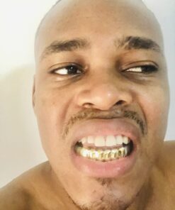TOPGRILLZ Gold Grills for Your Teeth 18K Gold Plated Hip Hop Custom Fit Polished Teeth Grillz for Men and Women with 4 Silicon Molding Bars Rapper Costume Gold 6 Fangs 37 715jDWStEdL