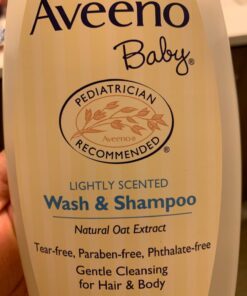 Aveeno Baby Daily Moisture Gentle Body Wash & Shampoo with Oat Extract, 2-in-1 Baby Bath Wash & Hair Shampoo, Tear- & Paraben-Free for Hair & Sensitive Skin, Lightly Scented, 18 fl. oz 38 715jjTvOAKL 1