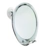 JiBen Fogless Shower Mirror with Power Locking Suction Cup, Built-in Razor Hook and 360 Degree Rotating Adjustable Arm, Personal Fog Free Bathroom Shaving Mirror (Chrome) Chrome