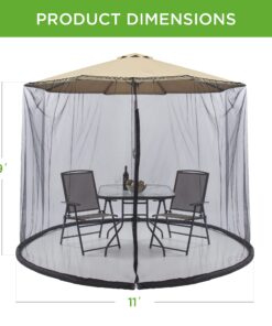 Best Choice Products 9ft Adjustable Mosquito Net for Umbrellas 7.5-11ft, Bug Screen Patio Umbrella Accessory for Outdoor Market Offset Cantilever w/Polyester Mesh Net, Zipper Door, Fillable Base 29 715kk9jvf9S