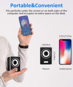 Computer Speakers, Phission Mini Speaker with Stereo Sound 6W USB Powered 3.5 mm AUX-in Portable Speaker for Computer, Laptop, Notebook, Desktop (Black) 18 715knEeTddL