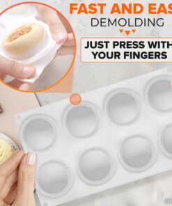 Round Silicone Molds for Chocolate Candy - 8 Cavity Apple Mold 3d Silicone Molds for Baking Molds Silicone Shapes Ice Cream Candy Molds Silicone White Chocolate Dessert Molds Cake Baking Supplies Apple Silicone Mold 24 715ma6slckL