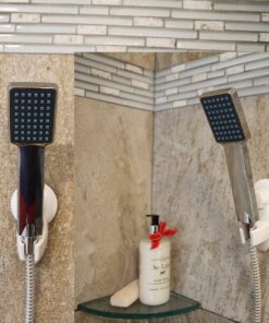 Non-Rotating Hand-Held Shower Head Bracket in White - Secure Suction Cup Mount, Fits Up to 1-Inch Base, No Drilling Required 13 715maOaAplL