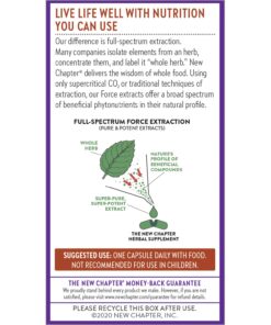 New Chapter Cinnamon Supplement - Cinnamon Force for Antioxidant Action + Non-GMO Ingredients - 30 ct Vegetarian Capsules 30 Count (Pack of 1) 8 715mzQj6fmL