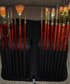 Santa Fe Art Supply Paint Brush Set W/Carrying Case-Organizer - 15+1 Professional Grade Wood Paintbrush Kit Perfect for Watercolor, Oil, Ink, Face - Creative Art Brushes & Craft Supplies for Artists 38 715oFyn0HOL