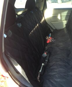BarksBar Pet Car Seat Cover with Seat Anchors for Cars, Trucks and SUV's, Water Proof and Non-Slip Backing Regular, Black Standard 38 715oHFq51ML