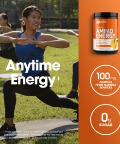 Optimum Nutrition Amino Energy - Pre Workout with Green Tea, BCAA, Amino Acids, Keto Friendly, Green Coffee Extract, Energy Powder - Orange Cooler, 30 Servings (Packaging May Vary) 30 Servings (Pack of 1) 24 715obduf5L