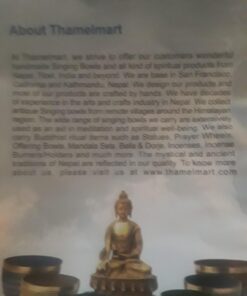 4" Exquisite Tibetan Singing Bowl Set for Meditation ~ Auspicious Eight Lucky Symbols, Buddha Eye & Dorje Painted ~ Silk Cushion & Wooden Mallet Included ~Handmade in Nepal by Thamelmart 35 715om6xboSL 1