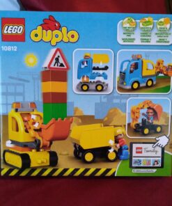 LEGO DUPLO Town Truck & Tracked Excavator 10812 Dump Truck and Excavator Kids Construction Toy with DUPLO Construction Worker Figures (26 Pieces) Standard 32 715peGrwIL