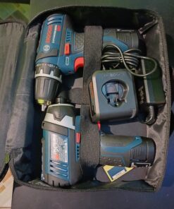 BOSCH CLPK22-120 12V Max Cordless 2-Tool 3/8 in. Drill/Driver and 1/4 in. Impact Driver Combo Kit with 2 Batteries, Charger and Case,Blue 12V Kit 37 715rEBSZlEL