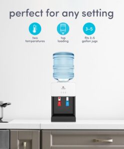 Avalon Premium Hot/Cold Top Loading Countertop Water Cooler Dispenser With Child Safety Lock. UL Listed- White countertop white 29 715rO7ay8TL