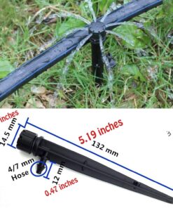 Alternative view of Axe Sickle Set of 100 Drip Emitters Perfect for 4mm / 7mm Tube, Adjustable 360 Degree Water Flow Drip Irrigation System for Watering System.