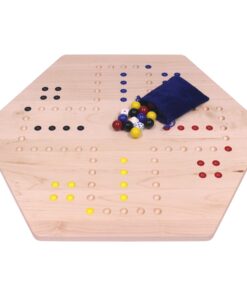 AmishToyBox.com Wahoo Wooden Marble Game Board Set - Large 24" Wide - Solid Maple Wood - Double-Sided - with Large 22mm Marbles and Dice Included 15 715tVCCc7GL