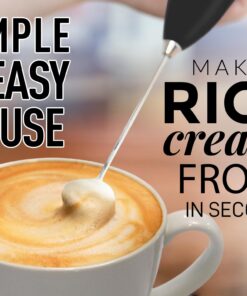 Alternative view of Zulay Kitchen Powerful Milk Frother Handheld Foam Maker for Lattes - Whisk Drink Mixer for Coffee, Mini Foamer for Cappuccino, Frappe, Matcha, Hot Chocolate by Milk Boss (Black) Midnight Black