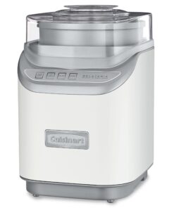 Cuisinart ICE-60WP1 2-Quart Cool Creations Ice Cream, Frozen Yogurt, Gelato and Sorbet Maker, LCD Screen with Countdown Timer, Makes Frozen Treats in 20-Minutes or Less, Stainless Steel/White Ice Cream Maker without Countdown Timer 25 715u zCSVjL