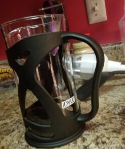 KONA French Press Coffee Press Maker With Reusable Stainless Steel Filter, Large Comfortable Handle & Glass Protecting Durable Black Shell (34 oz, 8 cups) 1000ml 34 715u4eIkn4L 1