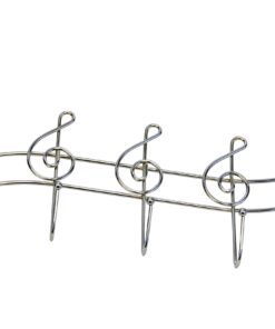 Southern Homewares Music Note Treble Clef Shape Over The Door Metal Rack, 5 Hanger Hooks Chrome Plated 7 715uDo9BLuL
