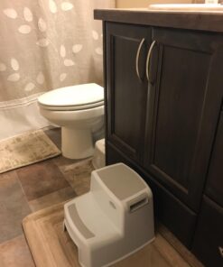 Dual Height 2 Step Stool for Kids | Slip Resistant Soft Grip Toddler's Stool for Potty Training and Use in The Bathroom or Kitchen | BPA Free for Comfort and Safety (1 Pack, Grey) 1 Count (Pack of 1) Gray 45 715w1UwMy3L