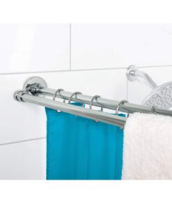 Alternative view of Zenna Home Rustproof Tool-Free Tension or Permanent Mount Adjustable Double Shower Rod, 44 to 72 Inches, Chrome