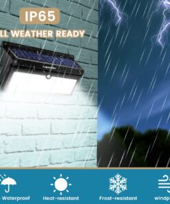 Luposwiten Solar Lights Outdoor Waterproof 100 LED Solar Powered Outdoor Lights, Motion Sensor Outdoor Lights for Front Door, Yard, Garage, Garden, Patio, Deck (4 Pack) 30 715z5HhL7XL