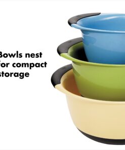 OXO Plastic Good Grips 3-Piece Mixing Bowl Set - Assorted Colors, Blue/Green/Yellow 27 715zCwwh2lL